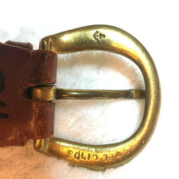 JLK men's leather/solid brass  belt - Picture 3 of 8